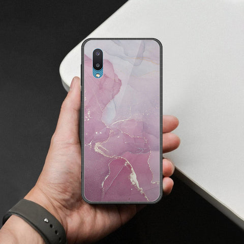 Samsung Galaxy M02 Cover - Mystic Marble Series - HQ Ultra Shine Premium Infinity Glass Soft Silicon Borders Case
