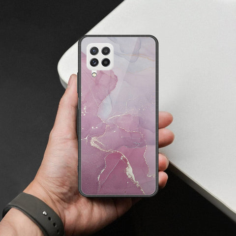 Samsung Galaxy A22 Cover - Mystic Marble Series - HQ Ultra Shine Premium Infinity Glass Soft Silicon Borders Case