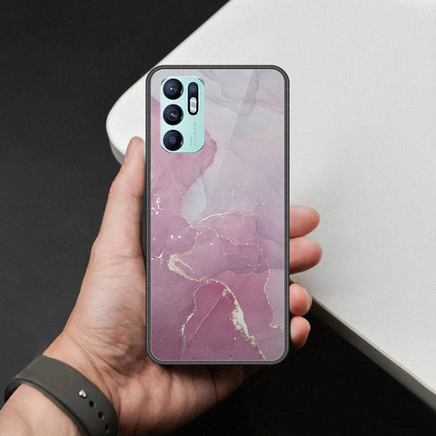 Oppo Reno 6 Cover - Mystic Marble Series - HQ Ultra Shine Premium Infinity Glass Soft Silicon Borders Case