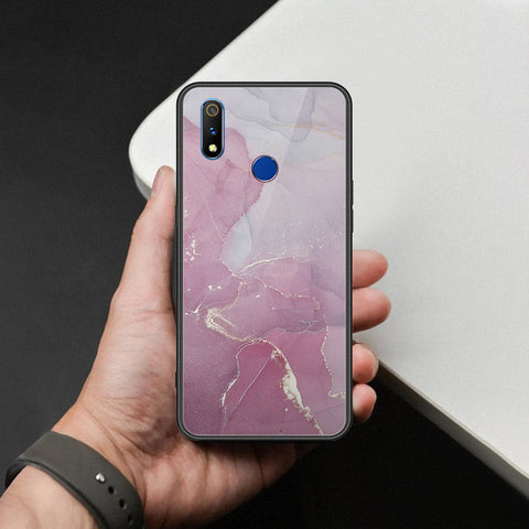 Realme 3 Cover - Mystic Marble Series - HQ Ultra Shine Premium Infinity Glass Soft Silicon Borders Case