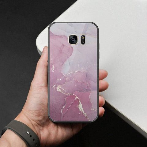 Samsung Galaxy S7 Cover - Mystic Marble Series - HQ Ultra Shine Premium Infinity Glass Soft Silicon Borders Case