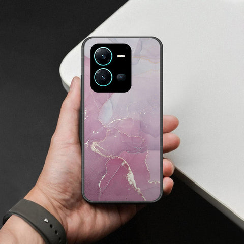 Vivo X80 Lite Cover - Mystic Marble Series - HQ Ultra Shine Premium Infinity Glass Soft Silicon Borders Case