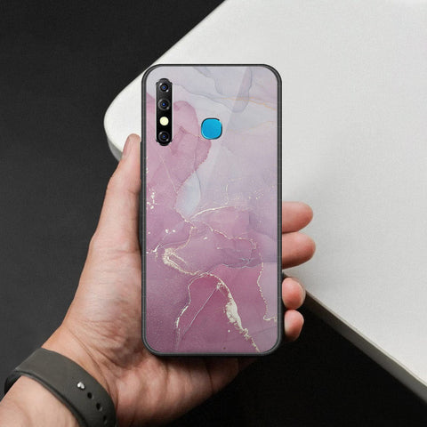 Infinix Hot 8 Cover - Mystic Marble Series - HQ Ultra Shine Premium Infinity Glass Soft Silicon Borders Case