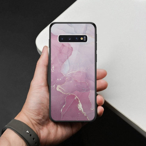 Samsung Galaxy S10 Cover - Mystic Marble Series - HQ Ultra Shine Premium Infinity Glass Soft Silicon Borders Case