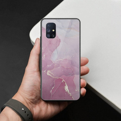 Samsung Galaxy M51 Cover - Mystic Marble Series - HQ Ultra Shine Premium Infinity Glass Soft Silicon Borders Case