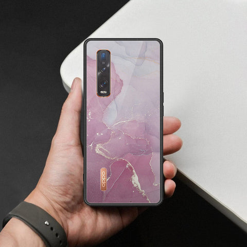 Oppo Find X2 Pro Cover - Mystic Marble Series - HQ Ultra Shine Premium Infinity Glass Soft Silicon Borders Case