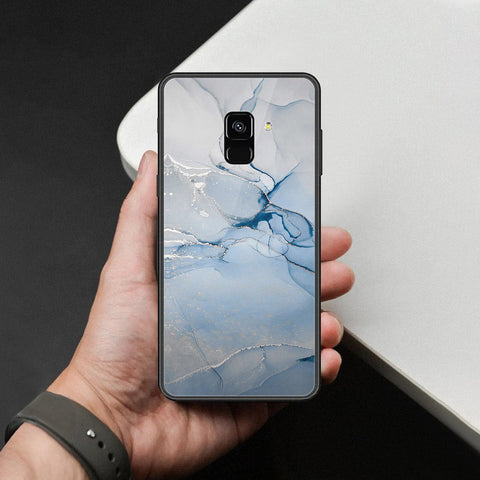 Samsung Galaxy A8 2018 Cover - Mystic Marble Series - HQ Ultra Shine Premium Infinity Glass Soft Silicon Borders Case