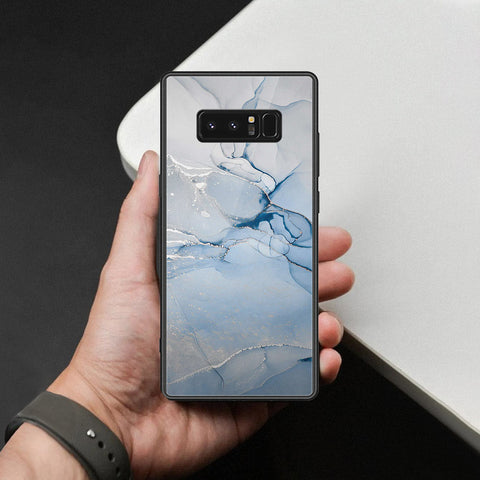 Samsung Galaxy Note 8 Cover - Mystic Marble Series - HQ Ultra Shine Premium Infinity Glass Soft Silicon Borders Case