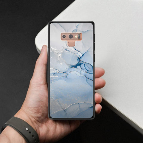 Samsung Galaxy Note 9 Cover - Mystic Marble Series - HQ Ultra Shine Premium Infinity Glass Soft Silicon Borders Case