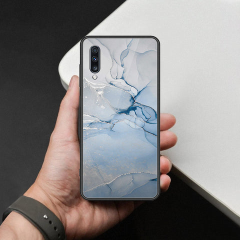 Samsung Galaxy A70s Cover - Mystic Marble Series - HQ Ultra Shine Premium Infinity Glass Soft Silicon Borders Case
