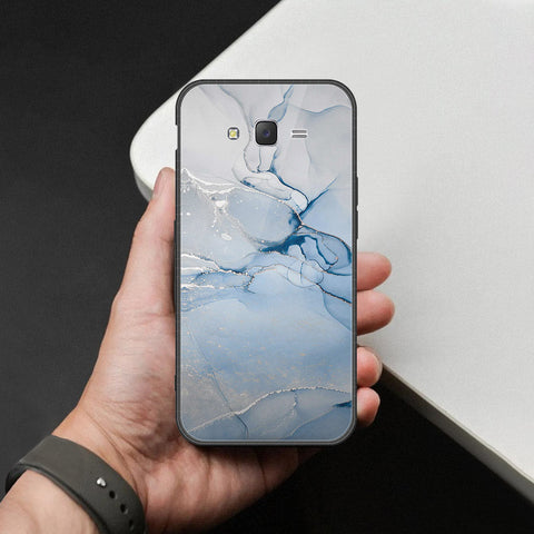 Samsung Galaxy J7 2015 Cover - Mystic Marble Series - HQ Ultra Shine Premium Infinity Glass Soft Silicon Borders Case