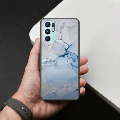 Oppo Reno 6 Cover - Mystic Marble Series - HQ Ultra Shine Premium Infinity Glass Soft Silicon Borders Case