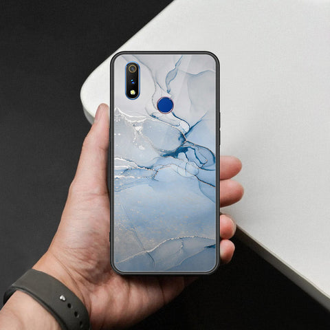 Realme 3 Cover - Mystic Marble Series - HQ Ultra Shine Premium Infinity Glass Soft Silicon Borders Case
