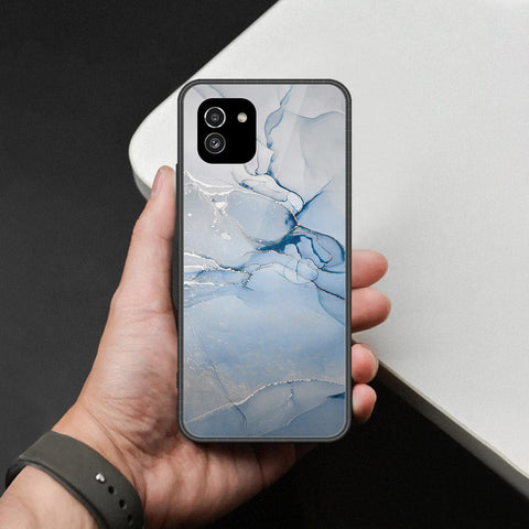 Samsung Galaxy A03 Cover - Mystic Marble Series - HQ Ultra Shine Premium Infinity Glass Soft Silicon Borders Case