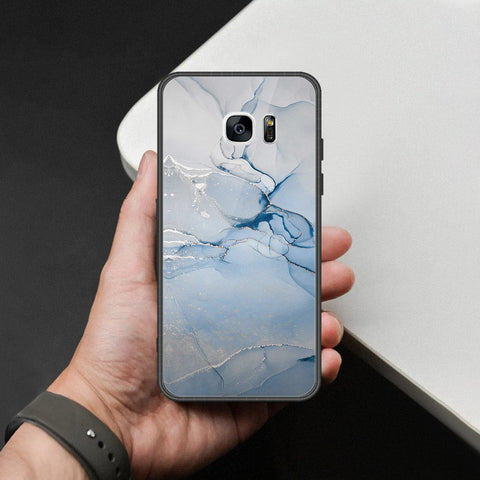 Samsung Galaxy S7 Edge Cover - Mystic Marble Series - HQ Ultra Shine Premium Infinity Glass Soft Silicon Borders Case