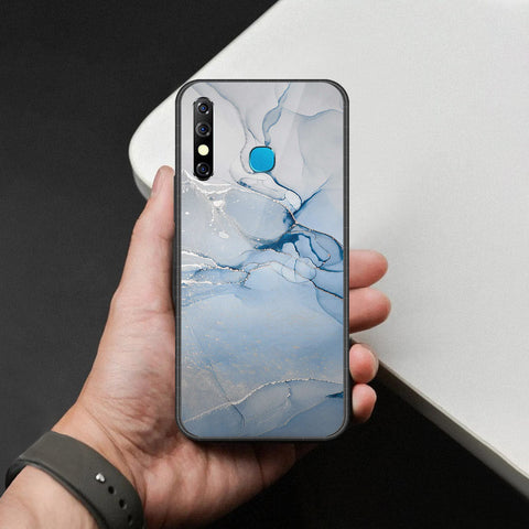 Infinix Hot 8 Cover - Mystic Marble Series - HQ Ultra Shine Premium Infinity Glass Soft Silicon Borders Case