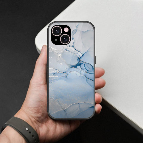 iPhone 15 Plus Cover - Mystic Marble Series - HQ Ultra Shine Premium Infinity Glass Soft Silicon Borders Case