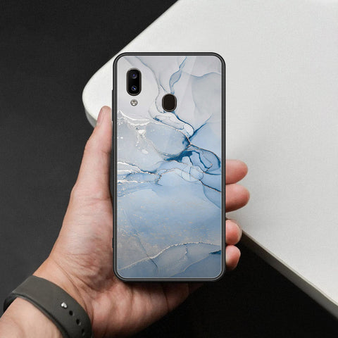 Samsung Galaxy A30 Cover - Mystic Marble Series - HQ Ultra Shine Premium Infinity Glass Soft Silicon Borders Case