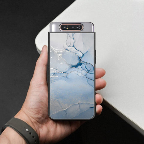 Samsung Galaxy A90 Cover - Mystic Marble Series - HQ Ultra Shine Premium Infinity Glass Soft Silicon Borders Case