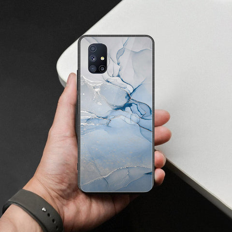 Samsung Galaxy M51 Cover - Mystic Marble Series - HQ Ultra Shine Premium Infinity Glass Soft Silicon Borders Case
