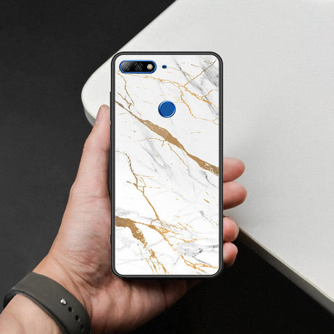 Huawei Honor 7C Cover - Mystic Marble Series - HQ Ultra Shine Premium Infinity Glass Soft Silicon Borders Case