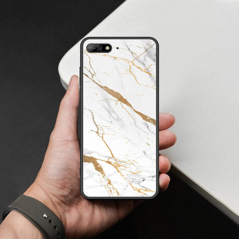 Huawei Y6 Prime 2018 Cover - Mystic Marble Series - HQ Ultra Shine Premium Infinity Glass Soft Silicon Borders Case