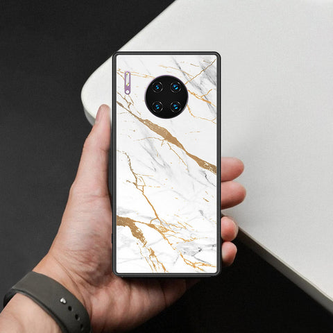 Huawei Mate 30 Pro Cover - Mystic Marble Series - HQ Ultra Shine Premium Infinity Glass Soft Silicon Borders Case