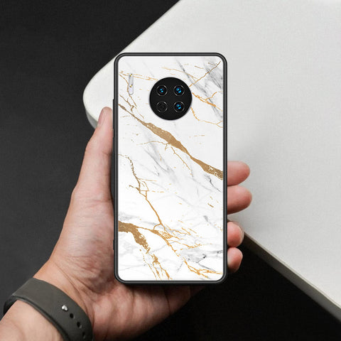 Huawei Mate 30 Cover - Mystic Marble Series - HQ Ultra Shine Premium Infinity Glass Soft Silicon Borders Case