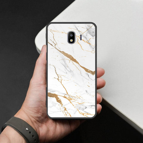 Samsung Galaxy J4 2018 Cover - Mystic Marble Series - HQ Ultra Shine Premium Infinity Glass Soft Silicon Borders Case