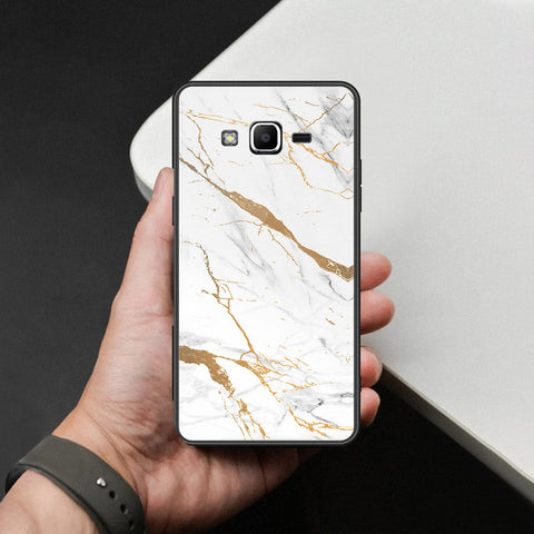 Samsung Galaxy Grand Prime Cover - Mystic Marble Series - HQ Ultra Shine Premium Infinity Glass Soft Silicon Borders Case