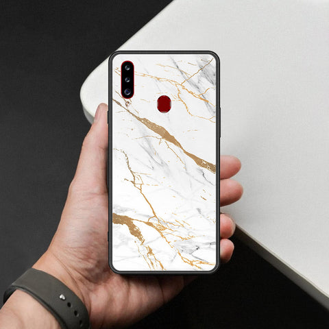 Samsung Galaxy A20s Cover - Mystic Marble Series - HQ Ultra Shine Premium Infinity Glass Soft Silicon Borders Case