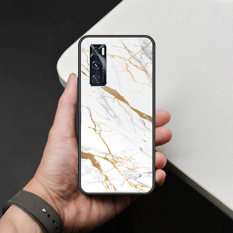 Vivo V20 SE Cover - Mystic Marble Series - HQ Ultra Shine Premium Infinity Glass Soft Silicon Borders Case