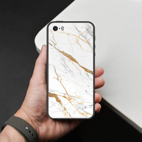 iPhone 5s Cover - Mystic Marble Series - HQ Ultra Shine Premium Infinity Glass Soft Silicon Borders Case