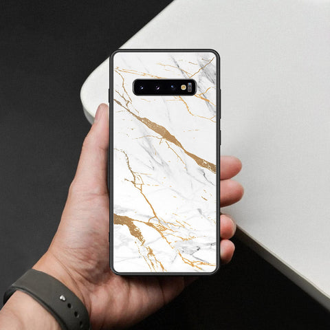 Samsung Galaxy S10 Plus Cover - Mystic Marble Series - HQ Ultra Shine Premium Infinity Glass Soft Silicon Borders Case