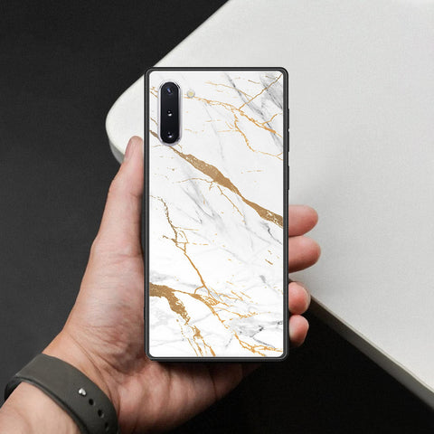 Samsung Galaxy Note 10 Cover - Mystic Marble Series - HQ Ultra Shine Premium Infinity Glass Soft Silicon Borders Case