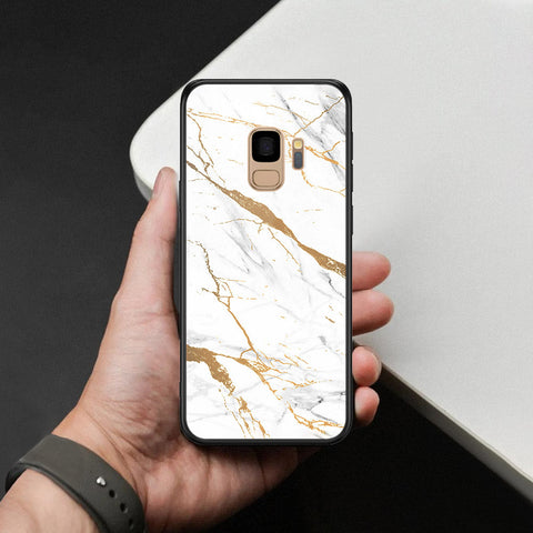 Samsung Galaxy S9 Cover - Mystic Marble Series - HQ Ultra Shine Premium Infinity Glass Soft Silicon Borders Case
