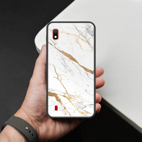 Samsung Galaxy A10 Cover - Mystic Marble Series - HQ Ultra Shine Premium Infinity Glass Soft Silicon Borders Case