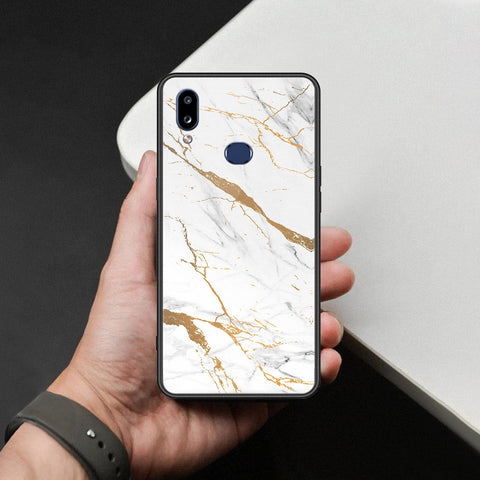 Samsung Galaxy A10s Cover - Mystic Marble Series - HQ Ultra Shine Premium Infinity Glass Soft Silicon Borders Case