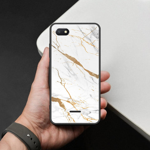 Xiaomi Redmi 6A Cover - Mystic Marble Series - HQ Ultra Shine Premium Infinity Glass Soft Silicon Borders Case