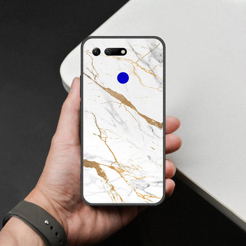 Huawei Honor View 20 Cover - Mystic Marble Series - HQ Ultra Shine Premium Infinity Glass Soft Silicon Borders Case