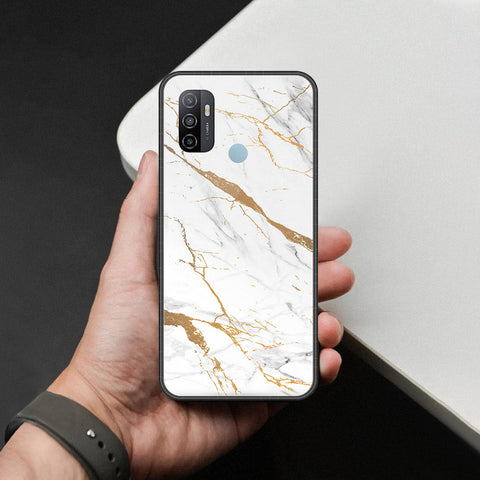 Oppo A53 Cover - Mystic Marble Series - HQ Ultra Shine Premium Infinity Glass Soft Silicon Borders Case