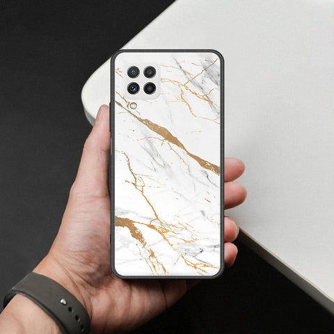 Samsung Galaxy A22 Cover - Mystic Marble Series - HQ Ultra Shine Premium Infinity Glass Soft Silicon Borders Case