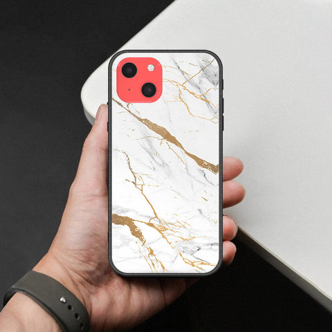 iPhone 13 Mini Cover - Mystic Marble Series - HQ Ultra Shine Premium Infinity Glass Soft Silicon Borders Case