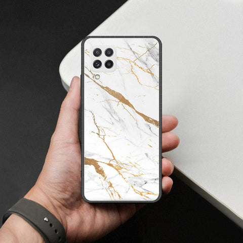 Samsung Galaxy M22 Cover - Mystic Marble Series - HQ Ultra Shine Premium Infinity Glass Soft Silicon Borders Case