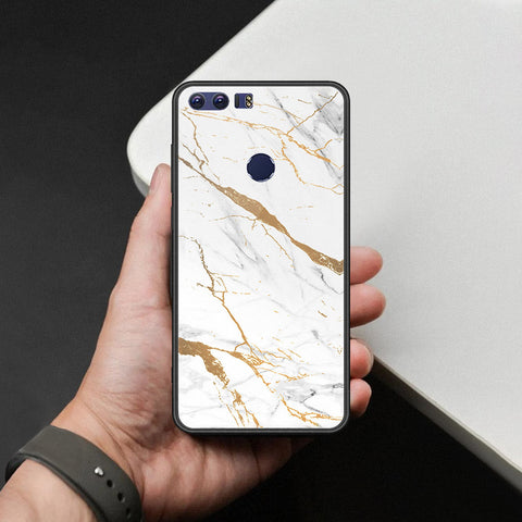 Huawei Honor 8 Cover - Mystic Marble Series - HQ Ultra Shine Premium Infinity Glass Soft Silicon Borders Case