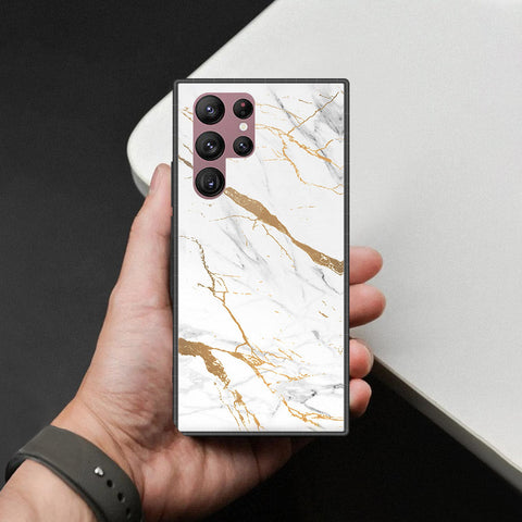 Samsung Galaxy S22 Ultra 5G Cover - Mystic Marble Series - HQ Ultra Shine Premium Infinity Glass Soft Silicon Borders Case
