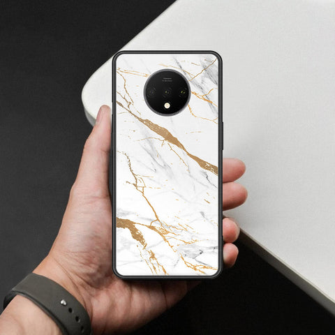 OnePlus 7T Cover - Mystic Marble Series - HQ Ultra Shine Premium Infinity Glass Soft Silicon Borders Case