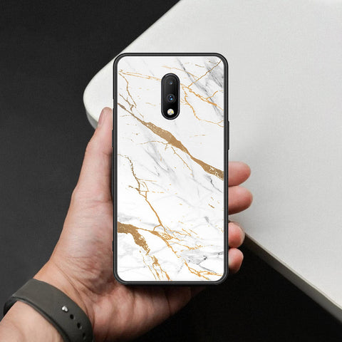 OnePlus 7 Cover - Mystic Marble Series - HQ Ultra Shine Premium Infinity Glass Soft Silicon Borders Case