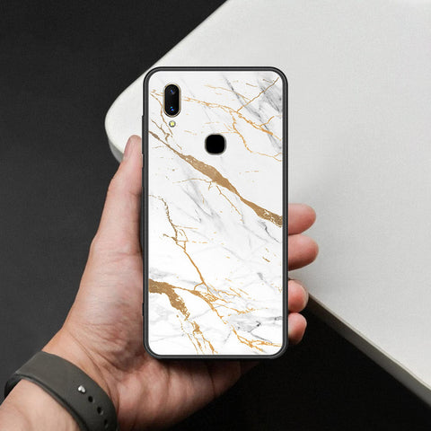 Vivo V11 Cover - Mystic Marble Series - HQ Ultra Shine Premium Infinity Glass Soft Silicon Borders Case