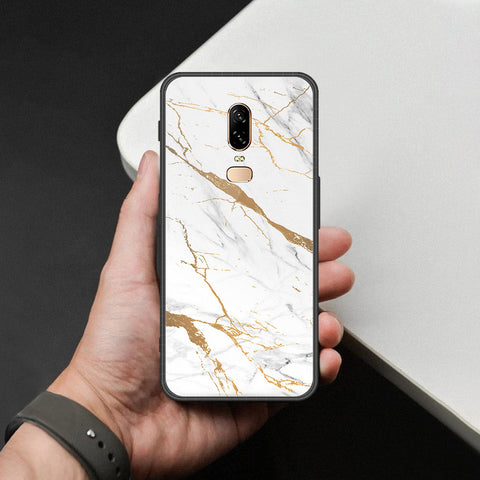 OnePlus 6 Cover - Mystic Marble Series - HQ Ultra Shine Premium Infinity Glass Soft Silicon Borders Case